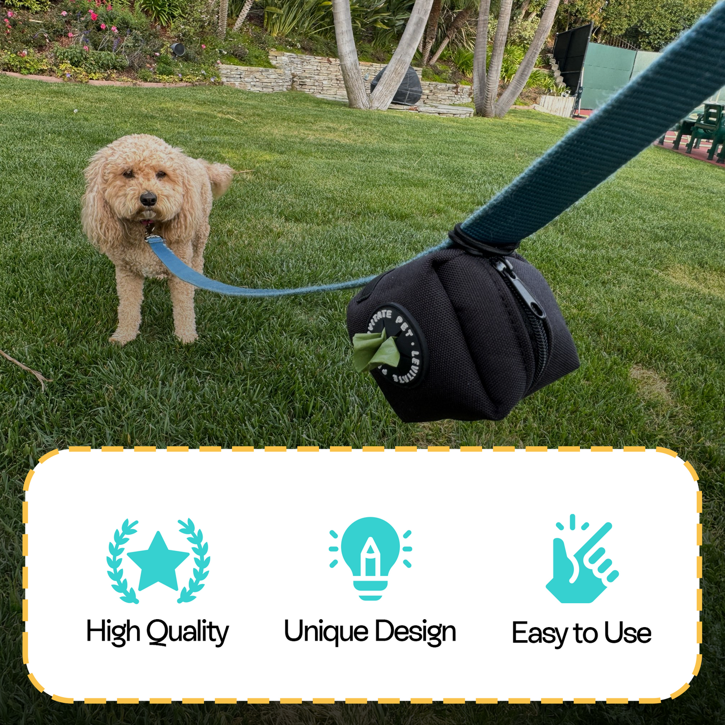 Leash Pouch Poop Bag Dispenser (Small, Black)