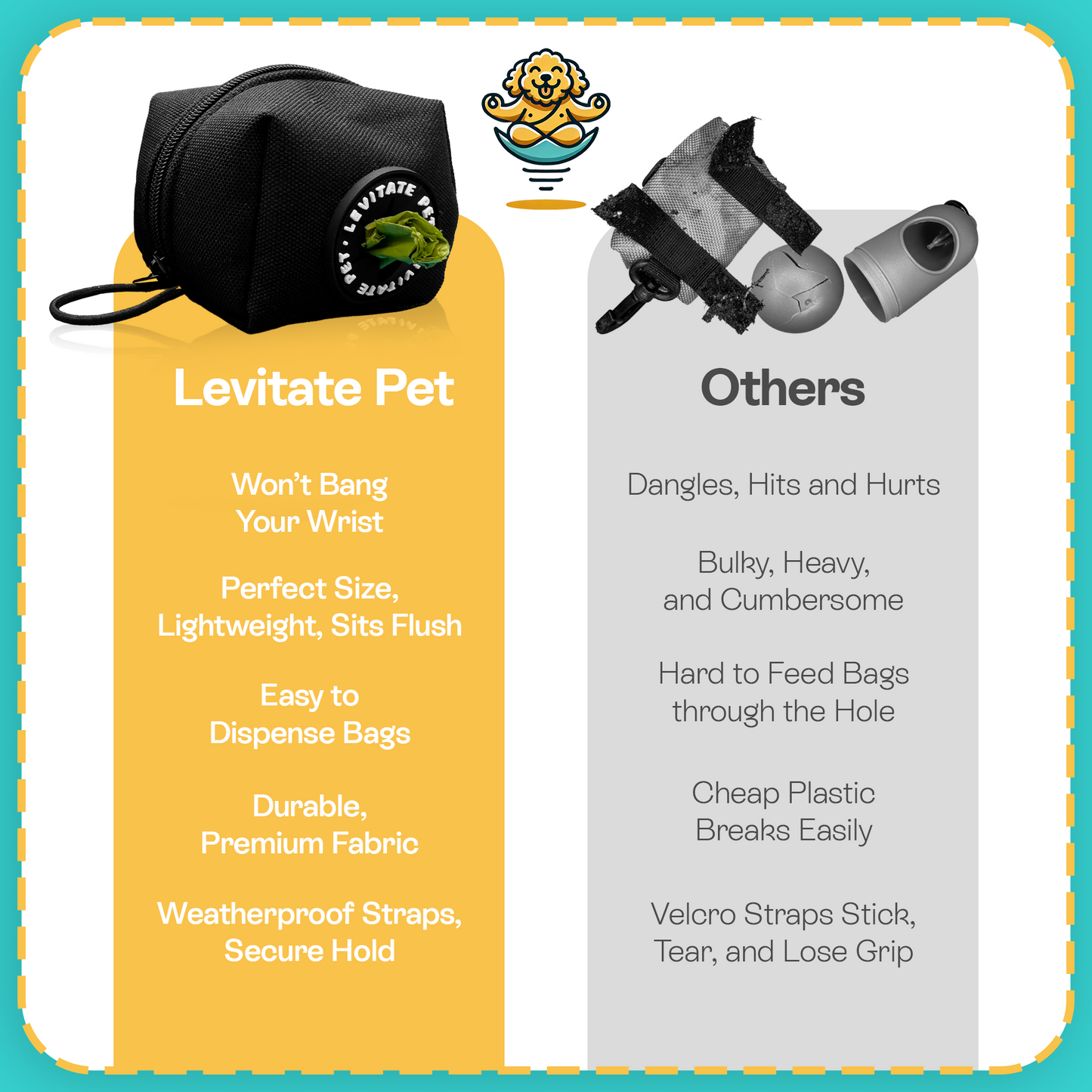 Leash Pouch Poop Bag Dispenser (Large, Black)