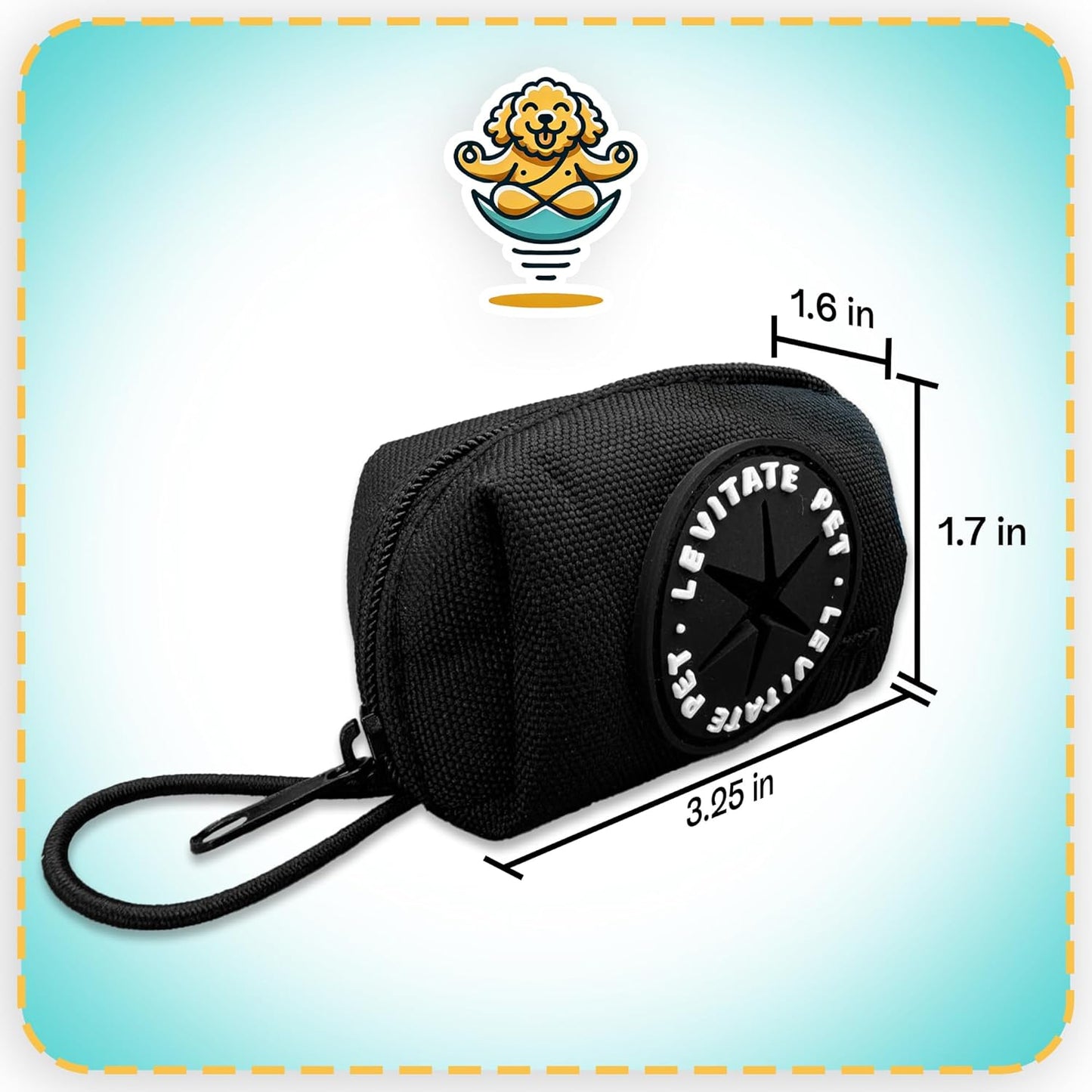 Leash Pouch Poop Bag Dispenser (Large, Black)