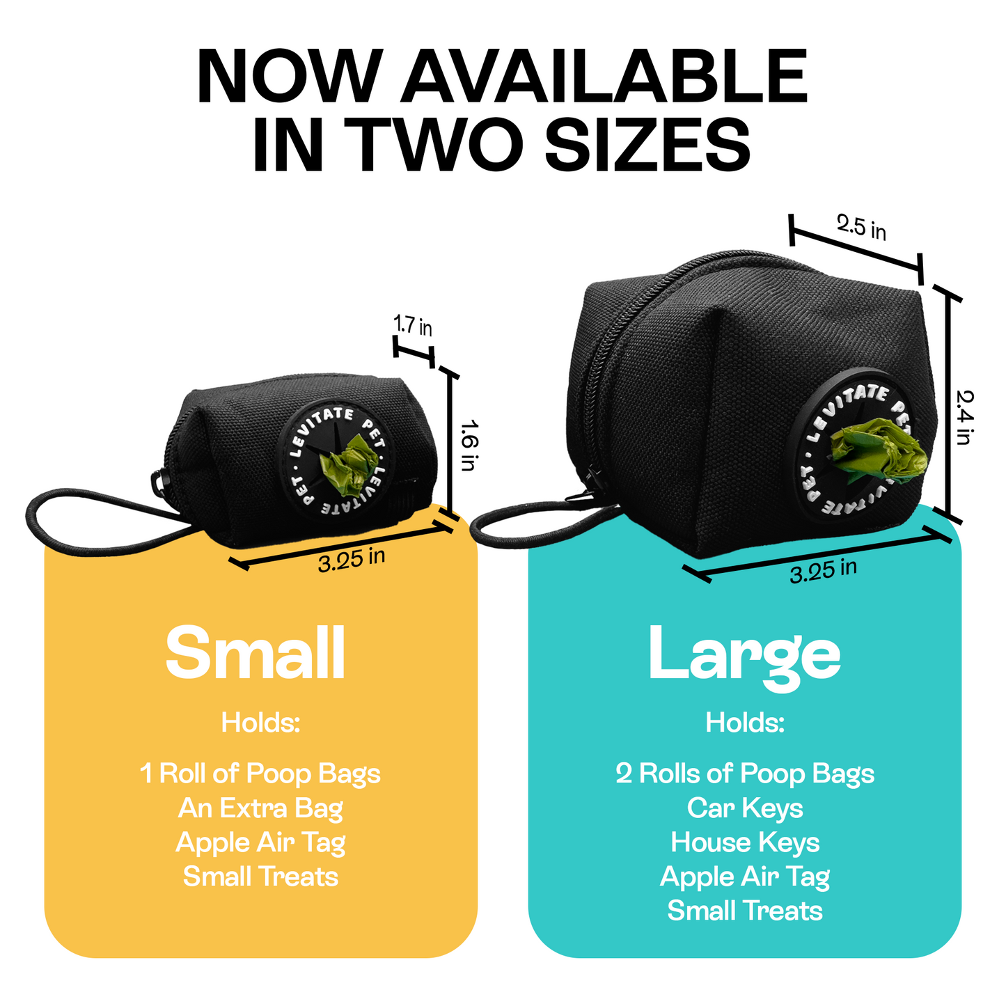 Leash Pouch Poop Bag Dispenser (Large, Black)