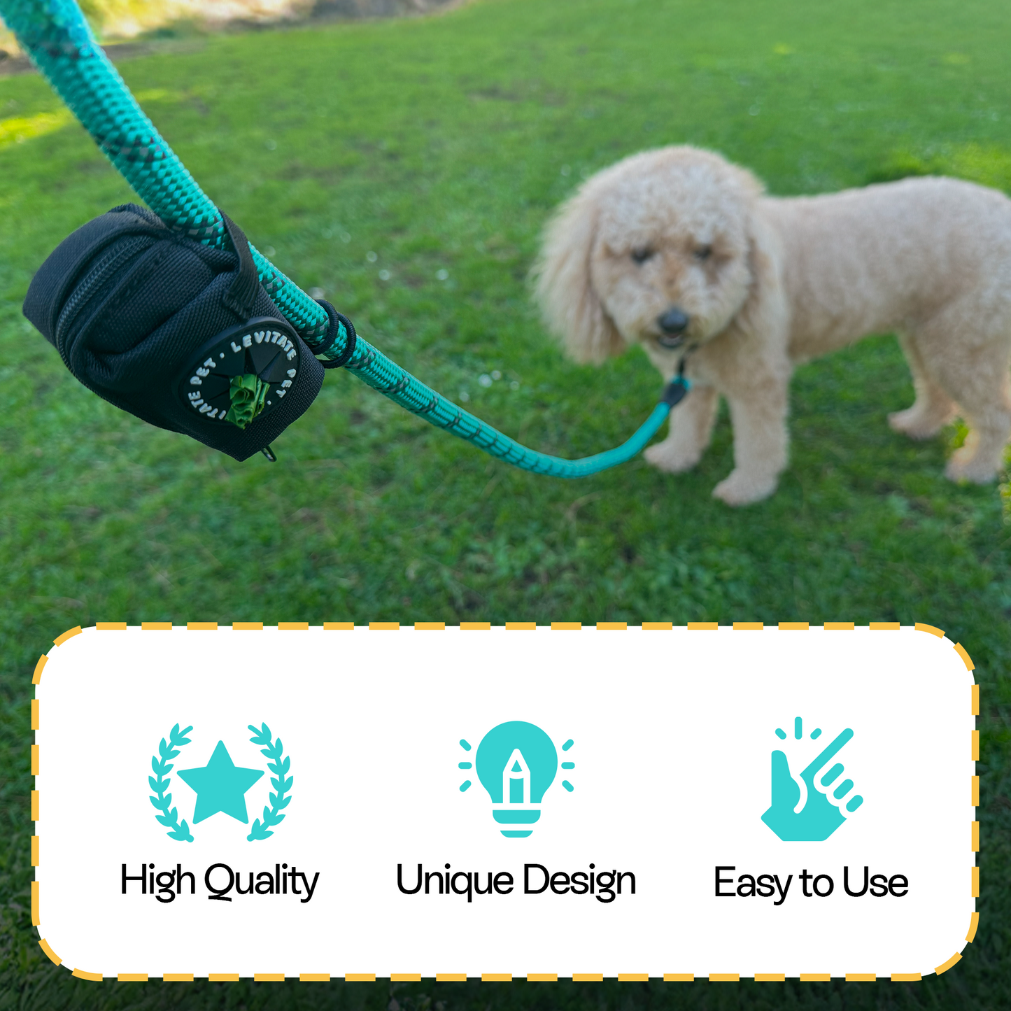 Leash Pouch Poop Bag Dispenser (Small, Black)